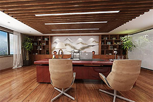 130方新中式老總辦公室裝修設計全景圖