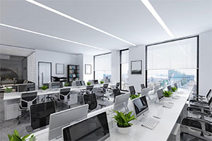 現(xiàn)代創(chuàng)意科技公司辦公室裝修設(shè)計(jì)全景效果圖