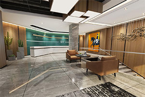 醫(yī)美辦公室大廳裝修設(shè)計(jì)全景圖