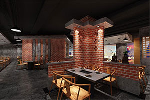 大型燒烤店裝修設(shè)計(jì)全景圖