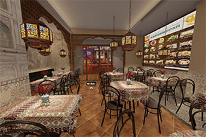 新疆餐飲店裝修設(shè)計全景案例