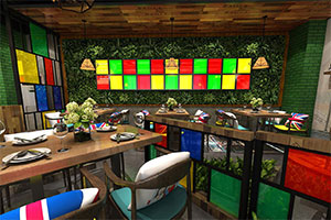 綠植餐廳裝修設計全景效果圖