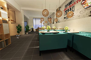 烤魚餐廳裝修設計全景效果圖