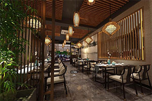 簡約現(xiàn)代大型餐廳裝修設(shè)計全景效果圖