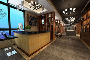 英倫風現代餐飲店裝修設計全景圖